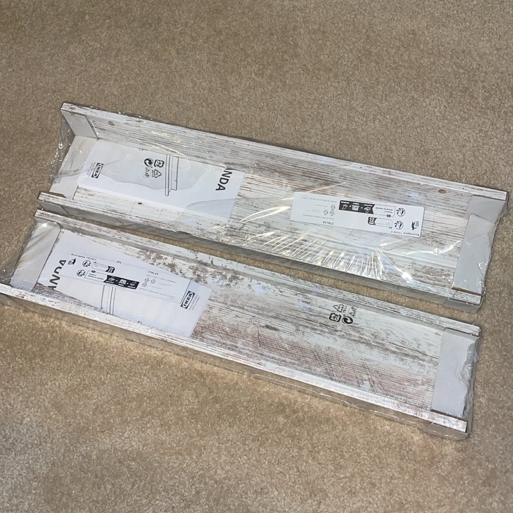 2 Piece IKEA Mosslanda White Picture Ledge Shelf